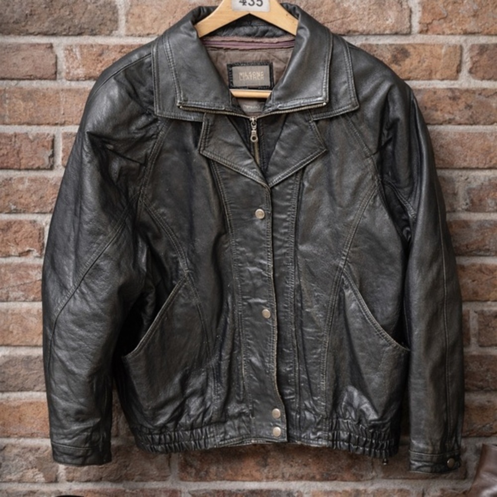 Wilsons Leather Black Jacket with Thinsulate Lining
